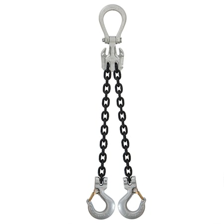 1/2 X 5',Crosby Adjustable 2Leg Chain Sling W/ Sling Hooks-Grade100